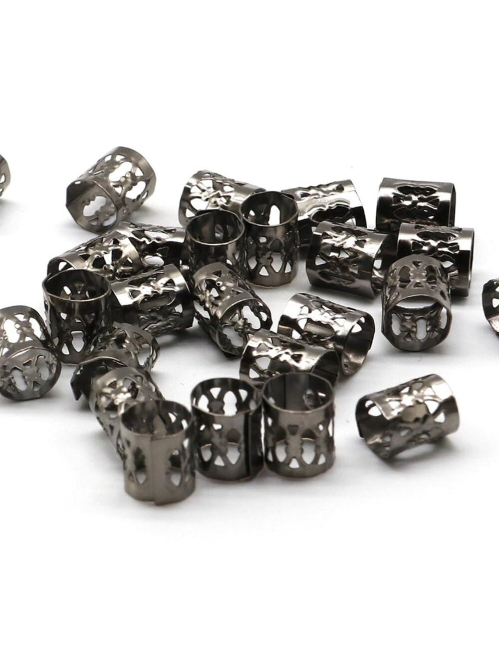 50 Pcs Dreadlock Beads Hair Accessories Hair Rings Adjustable Cuffs Braiding Hai